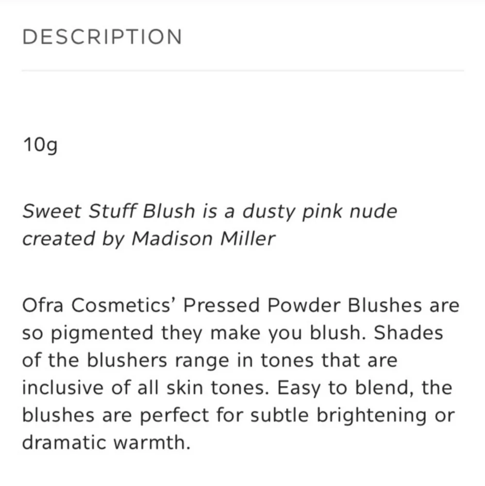 OFRA x Madison Miller Blush Sweet Stuff Color Compact For Cheeks Pink Shade New